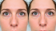 Patient's eyes demonstrating concealed eyelids before and open eyelids after Oberlidstraffung Zürich, highlighting aesthetic enhancement.