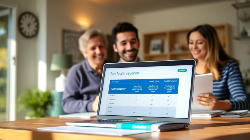 Shoppers compare best health insurance plans online for family coverage.