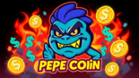 Angry Pepe Coin logo with mascot and blockchain elements emphasizing community and utility in crypto